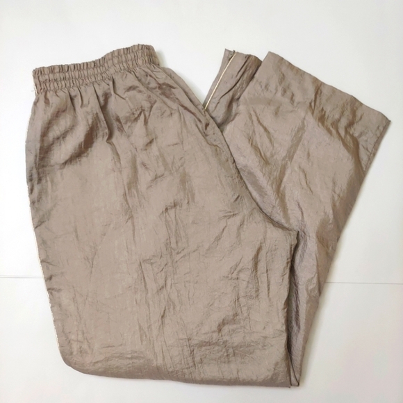 Cabin Creek Pants - Cabin Creek Womens XL Pull On Pants Champaign Gold Windbreaker 80s 90s Athletic
